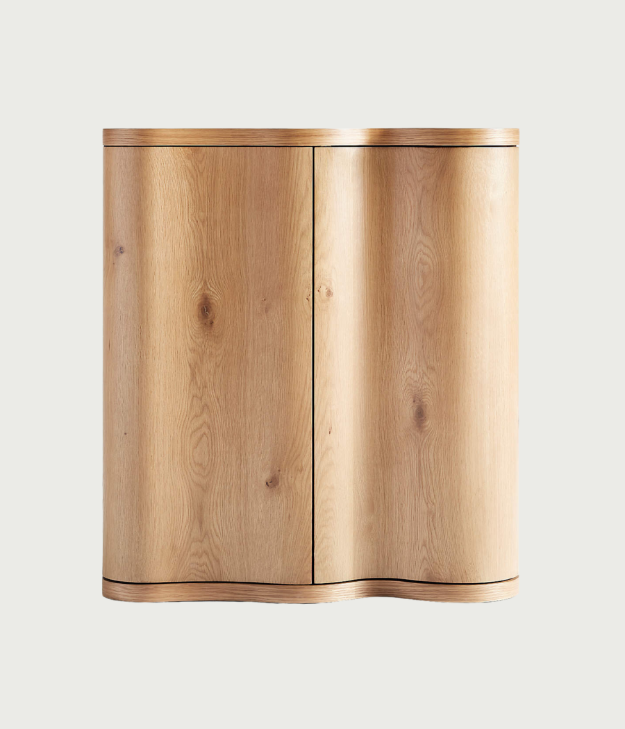 Crate & Barrel Winslow Oak Wood Bar Cabinet by Jake Arnold images
